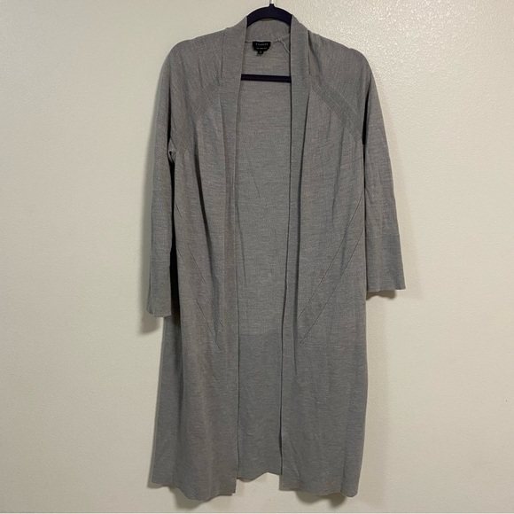 Talbots Cardigan Women’s Size large Gray Pure Merino Wool Duster Cardigan - Picture 7 of 13